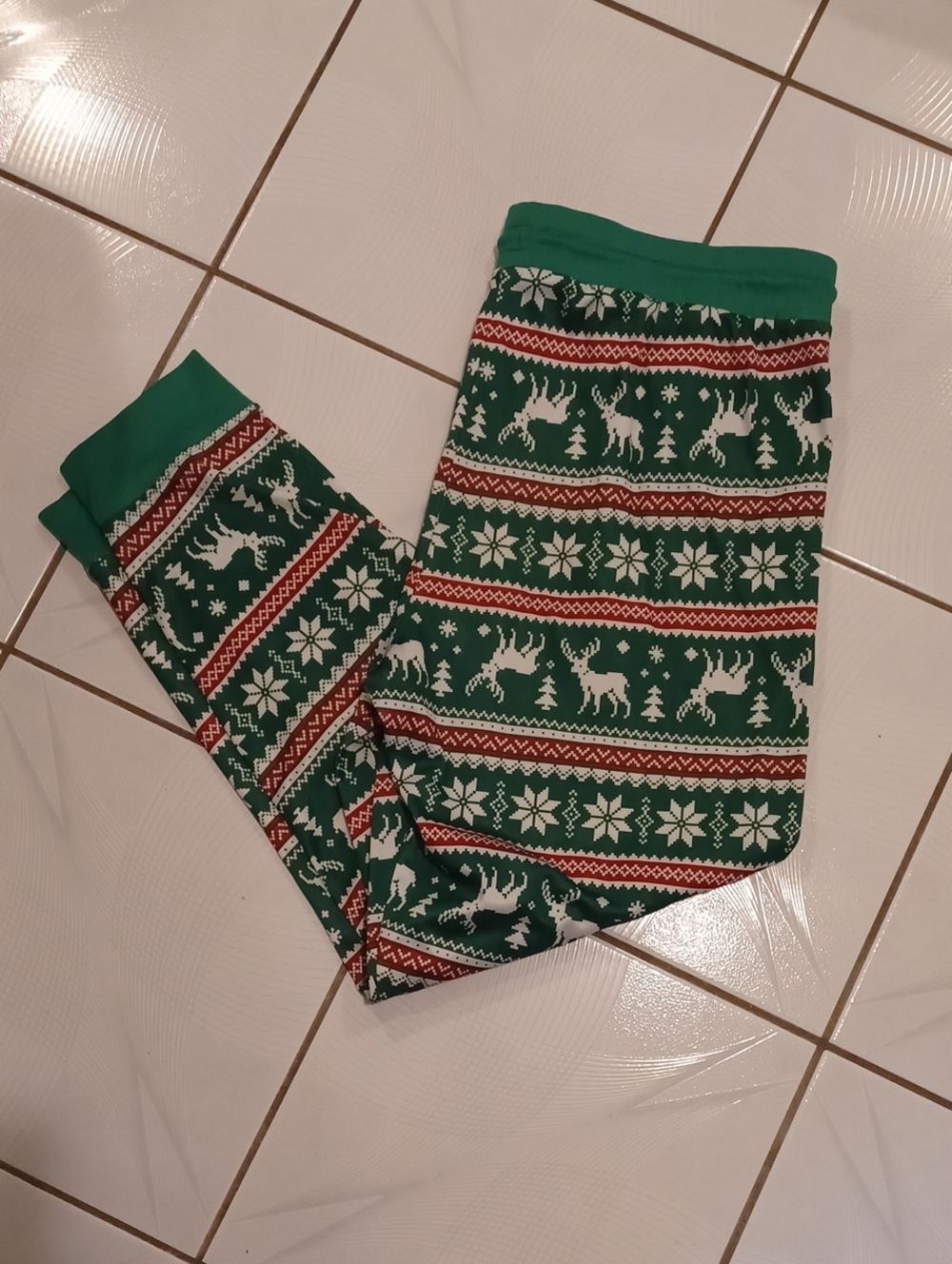 4/$80 Green Holiday Reindeer Pajama Bottoms - Size XL